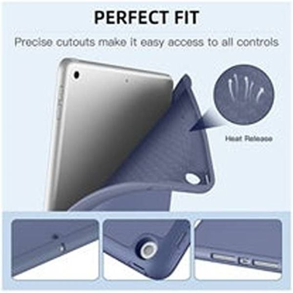 PROTECT iPad 10.2 inch Protective Ipad Cover, With Screen Protector, Silcon, Trifold Stand , Auto Wakeup Sleep, Pen Slot, Blue, PIPAD10.2BLU