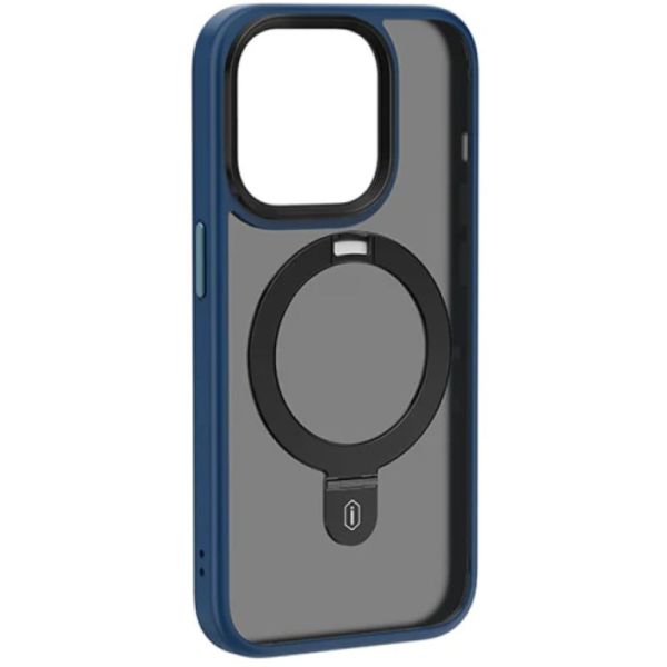 WiWU Magnetic Premium Phone Case With Alloy Stand for iPhone 15 Pro Max, Blue