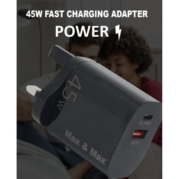 Max&Max DCUK 2 Port Charger 45W Black