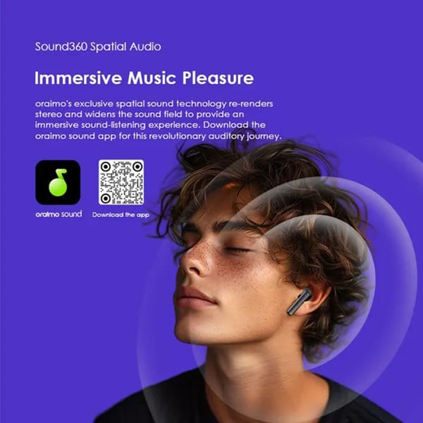 Oraimo Freepods Neo TWS True Wireless Earbuds, IPX4 Water Proof, BT V5.3, 300mAh, Black, OTW-330S