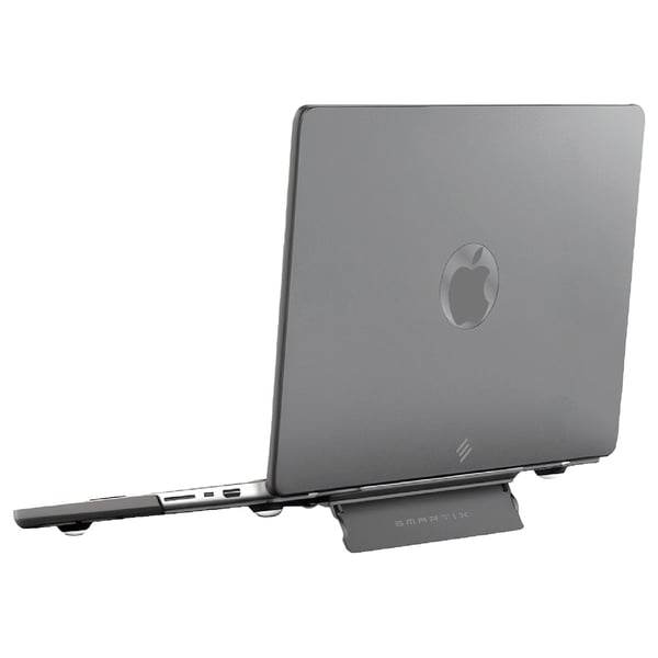 Smartix Premium Matte Transparent Shell with Stand for MacBook Pro 14-inch, Black