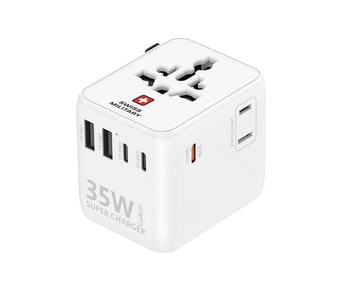 Swiss Military 35W GaN Universal Travel Charger – White