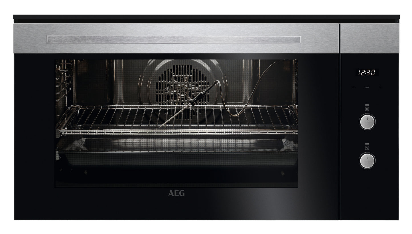 AEG Built-In Electric Oven 90cm, Sensecook, Telescopic runners, triple glazed door, Black, KEK442910M