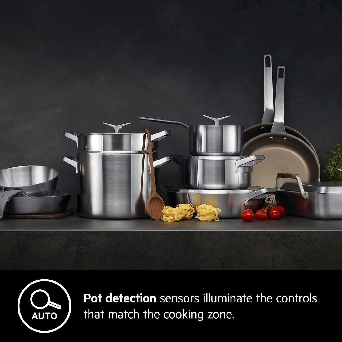 AEG Built-in Induction Hob 60cm, Maxi Sense Hob2Hood, 2 Cooking Zones, Induction, Pot detection, Black, IKE64441XB