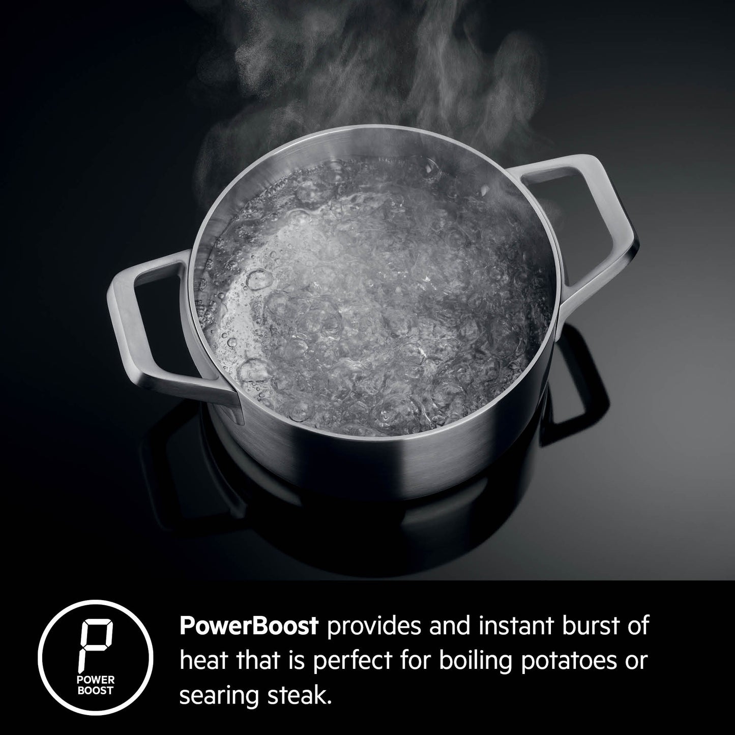 AEG Built-in Induction Hob 60cm, Maxi Sense Hob2Hood, Flexibridge, Multitasking Timer, Powerboost, Black, IKB64431FB