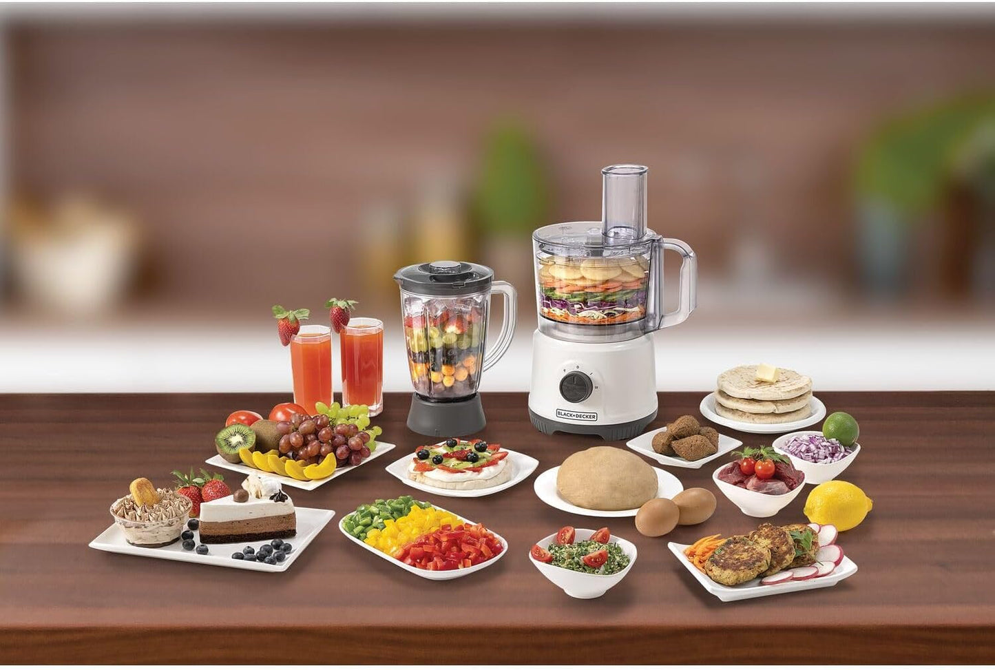 Black + Decker Food Processor, 800W, 24 function, White, FX822-B5