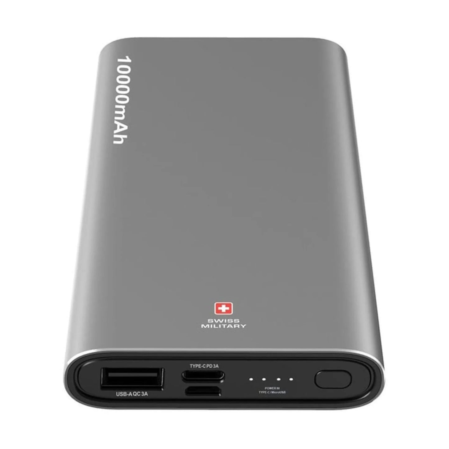 Swiss Military 10000mAh 35W Power Bank with Built-in Cable – Silver