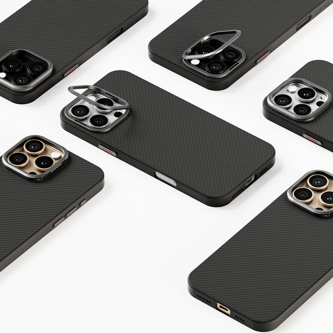 Blupebble FaserSchutz Case with MagSafe iPhone 16 Pro 6.3, Black/Gray