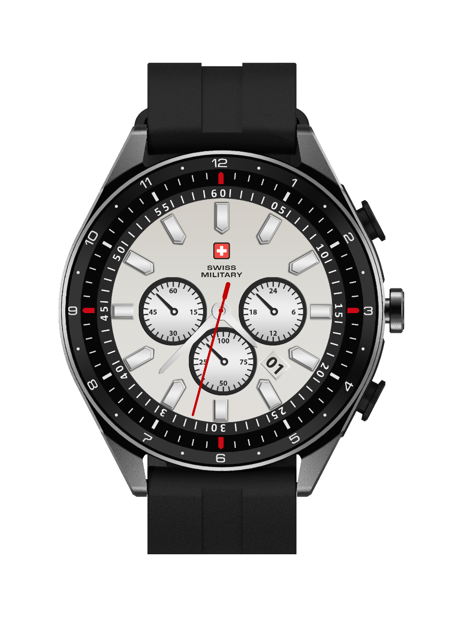 Dom Music Smartwatch with Silicon Strap – Black