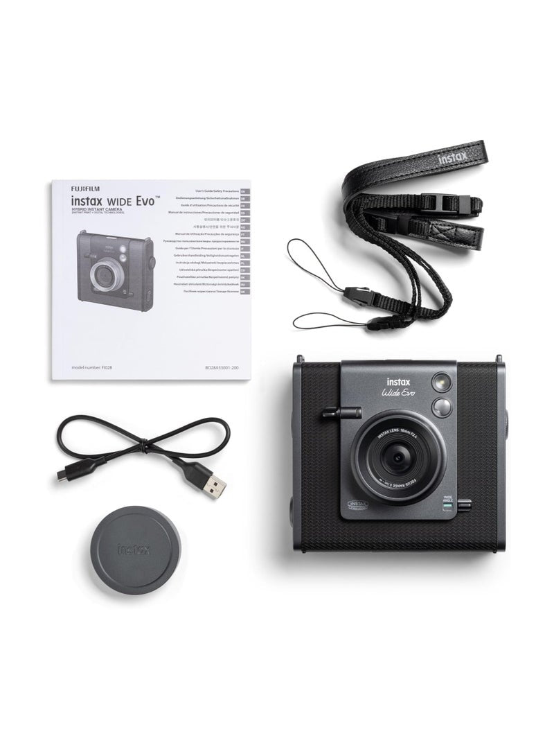 FUJIFILM INSTAX WIDE EVO HYBRID INSTANT BLACK CAMERA