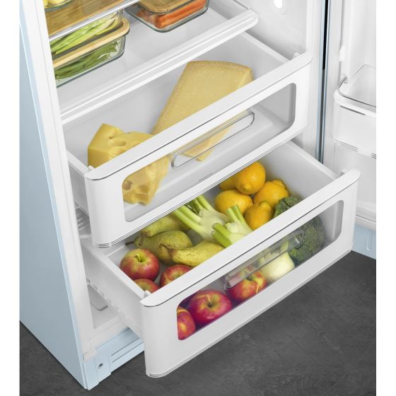 Smeg Single Door Refrigerator 281L, Pastel Blue, FAB28RPB5GA