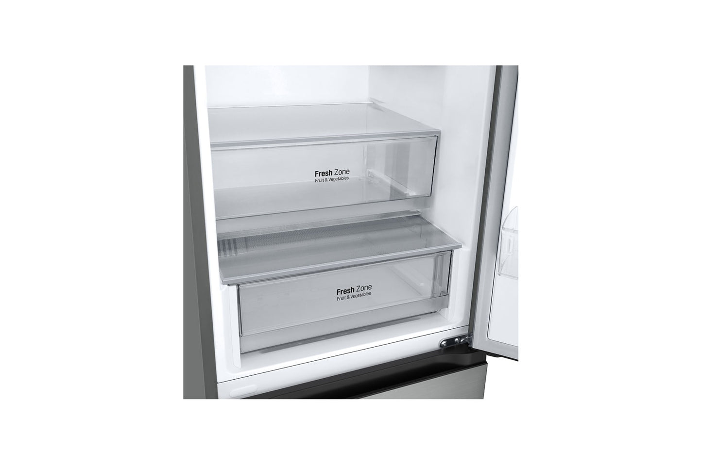 LG Bottom Freezer Refrigerator, 344L, Smart Inverter Compressor, Prime Silver, GR-B479FMNW