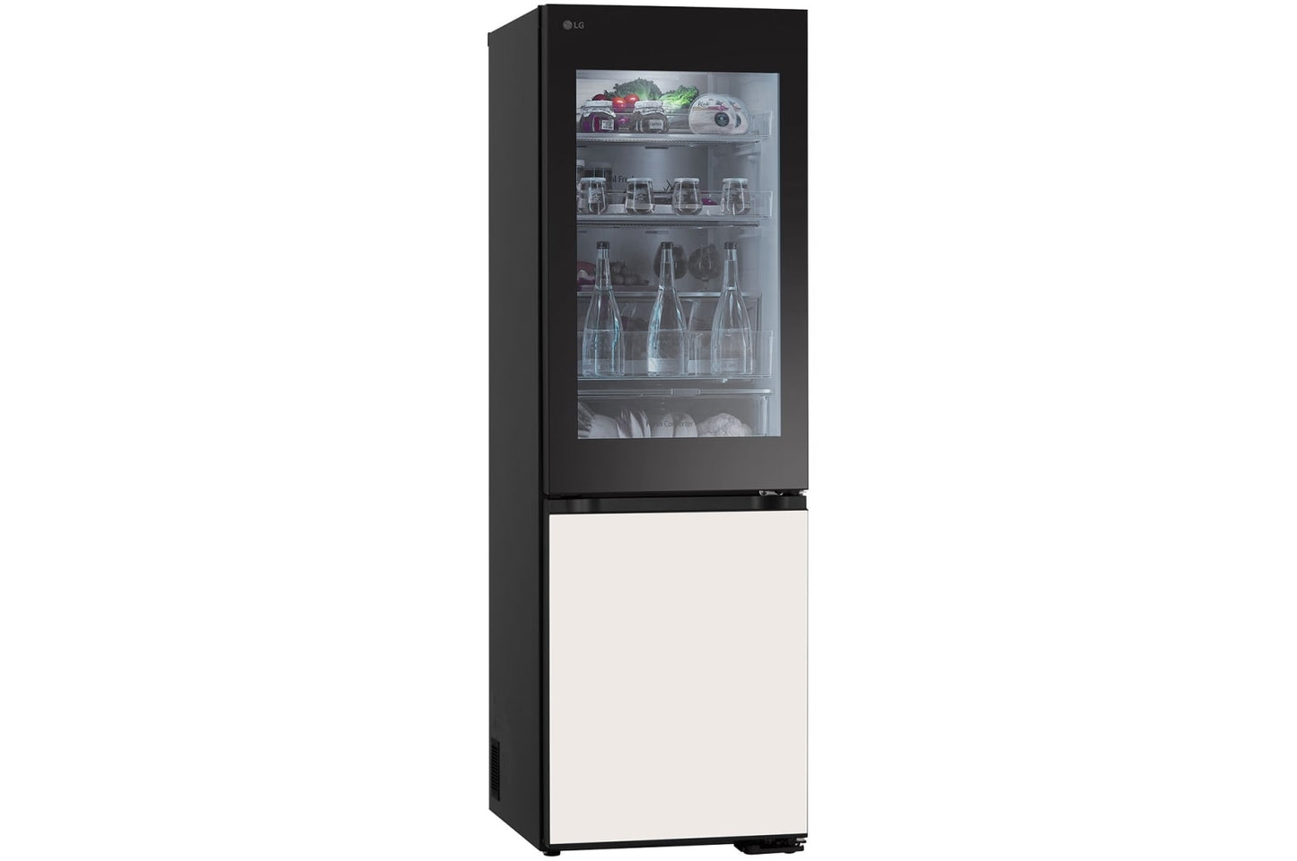 LG 349L Bottom Freezer Refrigerator, Beige glass, InstaView™ GR-V479QGKW