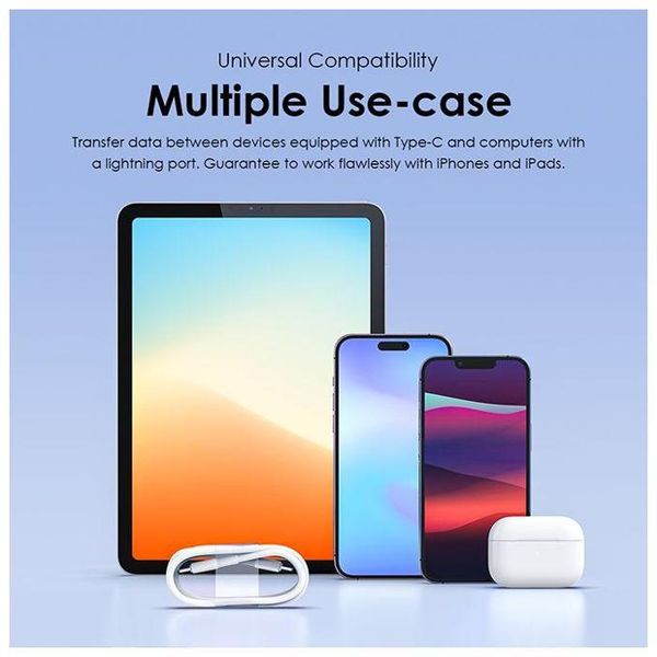 Oraimo FastLine 2 Data Sync Cable, Type-C to Lightning, 2.4A, 1Meter, Black, OCD-CL54BLK