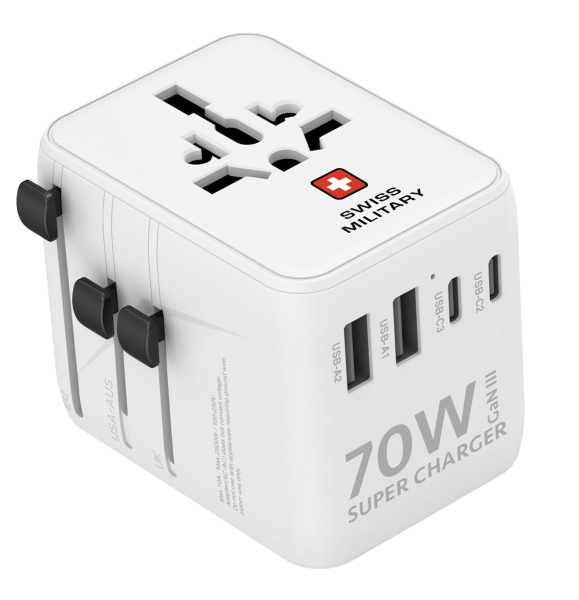 Swiss Military 70W GaN Universal Travel Charger – White