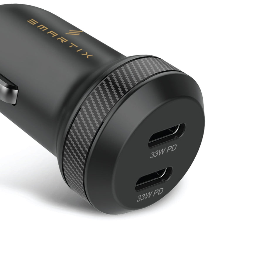 Smartix Premium 66W Fast Car Charger, Black
