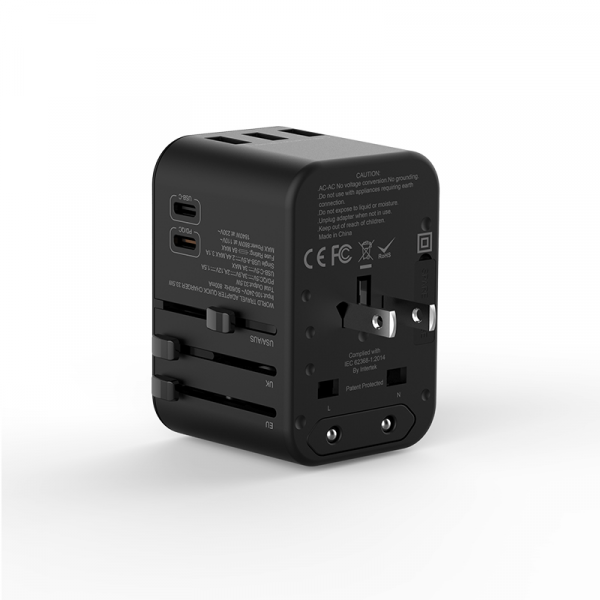WiWU UA-303 Universal Plug Adapter, Black
