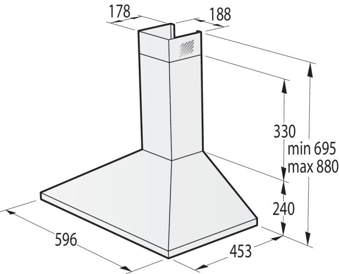 Gorenje Wall Chimney Hood, 60cm, Pyramid Design, Stainless Steel, WHC624EX