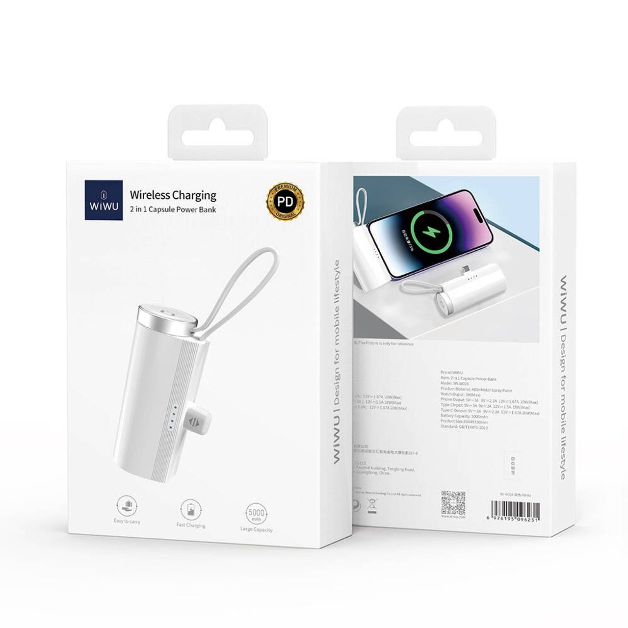 Wiwu Capsule Mobile Power Bank 5000mAh White