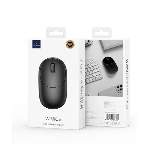 WiWU Wimice Wireless 2.4G Mouse, WM107BLK, Black