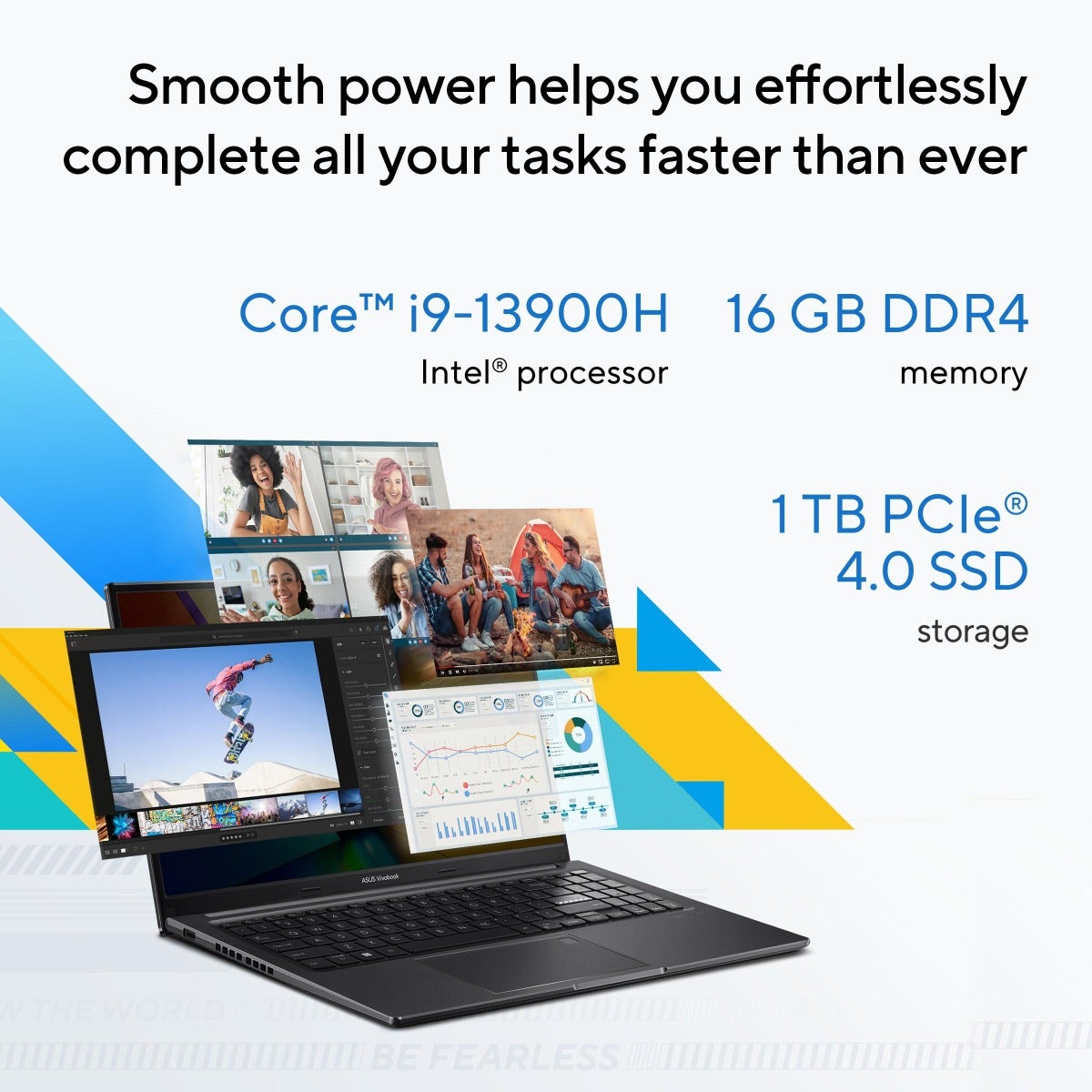 Asus X1505VA-MA897W 15.6 Inch Laptop Intel Core i9 13900H 16GB RAM 1TB SSD