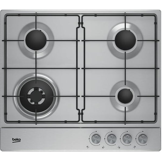 BEKO  HIAW64223SXL  BI HOB, 60 cm hob gas, Auto Ignition, Full Safety, Stainless Steel, Knob Control, 220-240 Volts, 50-60 Hz, 60 cm hob gas, Turkey, Inox