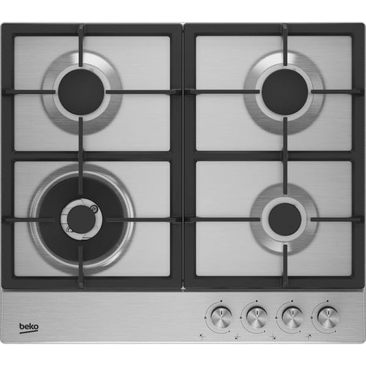 BEKO  HIAW64225SXL  BI HOB, 60 cm hob gas, Auto Ignition, Full Safety, Stainless Steel, Knob Control, 220-240 Volts, 50-60 Hz, 60 cm hob gas, Turkey, Inox