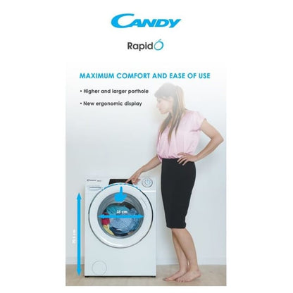 Candy Rapid O Heat Pump Dryer 10kg , RO H10A2TCE-19 , Heat Pump , White, WiFi+BT , 5 Digit Display