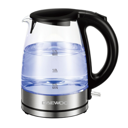 Daewoo Glass Kettle 2200W, 1.7 Liters, DEK1218