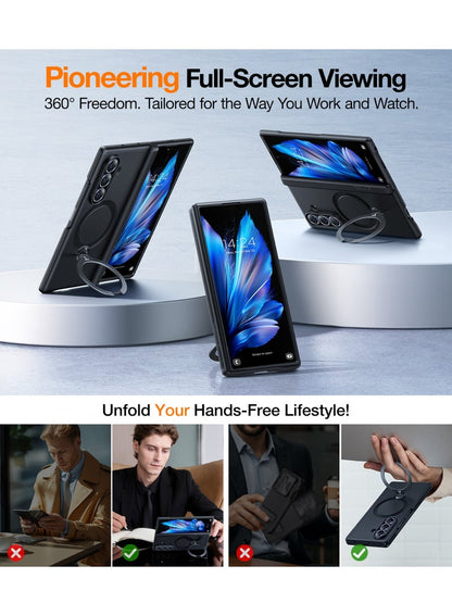 TORRAS Ostand Spin Case for Samsung Galaxy Z Fold 7 - Black