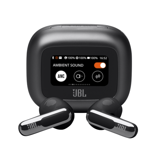 JBL LIVE FLEX 3 True Wireless, Noise Cancelling, Open Stick Earbuds, Smart Charging Case, Black