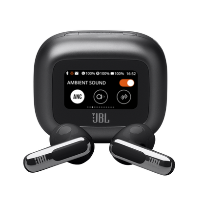 JBL LIVE FLEX 3 True Wireless, Noise Cancelling, Open Stick Earbuds, Smart Charging Case, Black