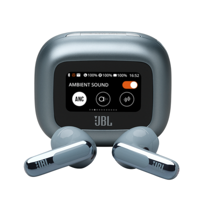 JBL LIVE FLEX 3 True Wireless, Noise Cancelling, Open Stick Earbuds, Smart Charging Case, Blue