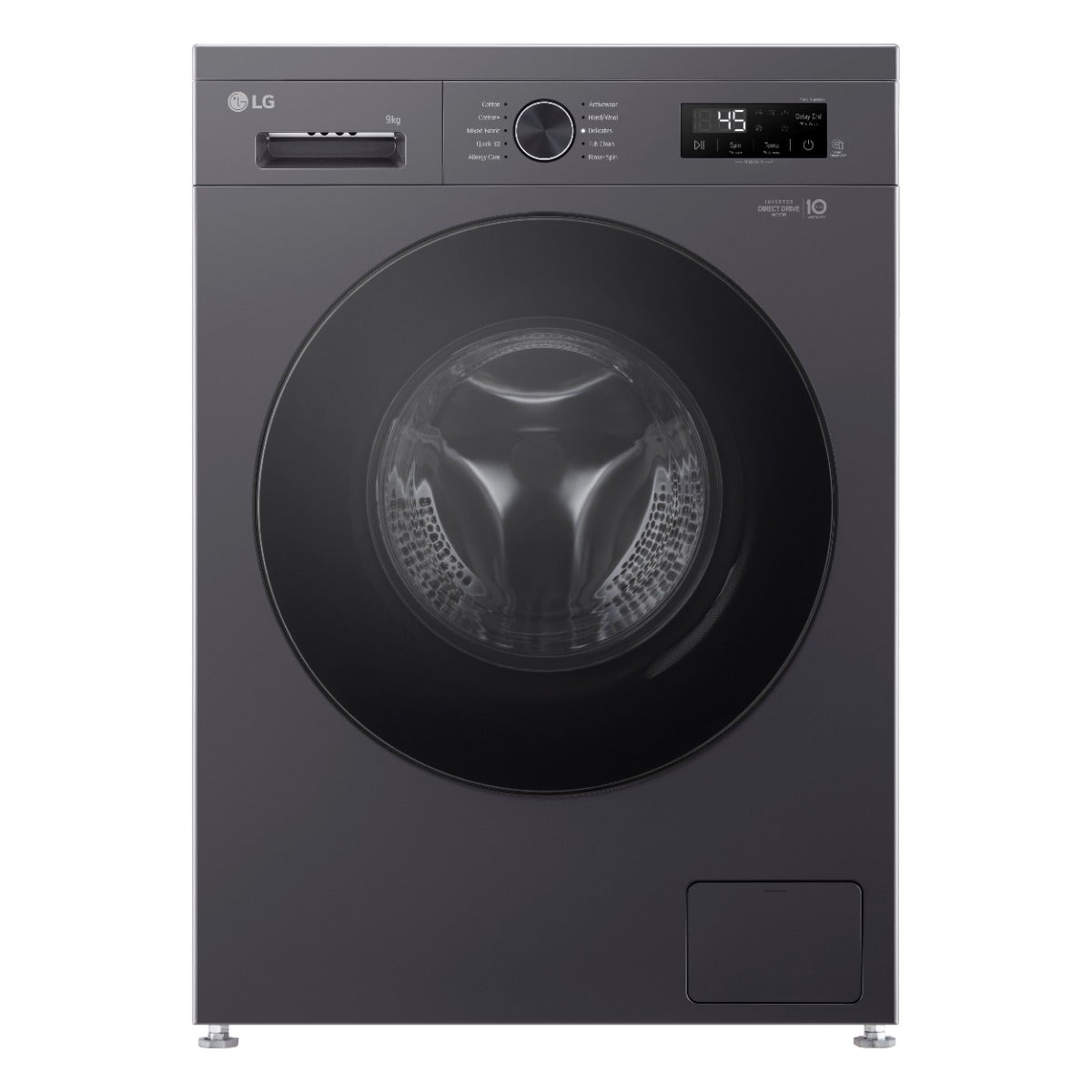 LG F4Y2VYPYJ 9KG Front Load Washing Machine, 1400 RPM, Black