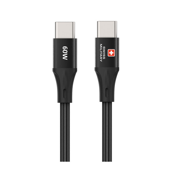 Swiss Military USB-C to USB-C Charging Cable 60W 1M – Black