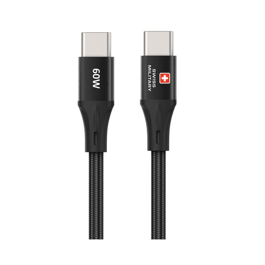Swiss Military USB-C to USB-C Charging Cable 60W 1M – Black
