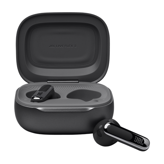 JBL LIVE FLEX 3 True Wireless, Noise Cancelling, Open Stick Earbuds, Smart Charging Case, Black