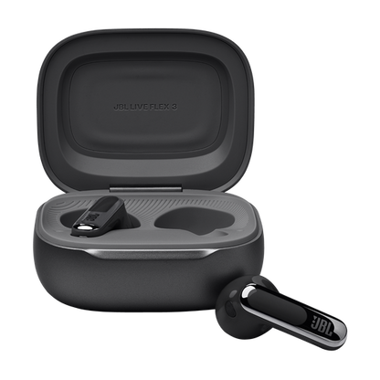 JBL LIVE FLEX 3 True Wireless, Noise Cancelling, Open Stick Earbuds, Smart Charging Case, Black