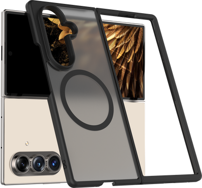 Infinyty Gleam Hybrid Matte Soft Touch MagSafe Case for Samsung Galaxy Z Fold7, Black