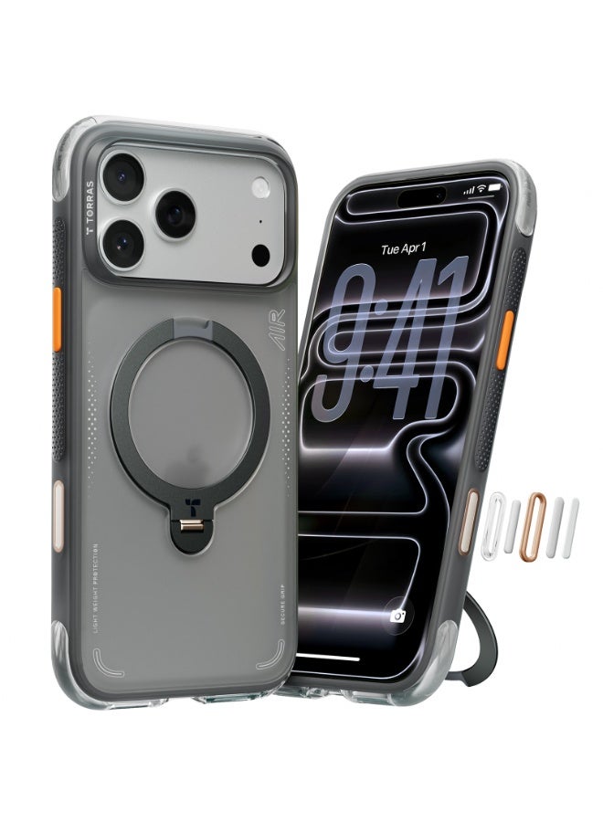 Torras Ostand Q3 Air iPhone 17 Pro Max Case Shadow Black - Back