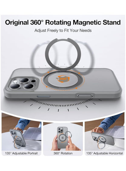 TORRAS Ostand Case for iPhone 16 Pro - Titanium Grey