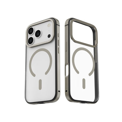 Infinyty Cirra Clear Case with Metallic Accents iPhone 17 Pro, Natural Titanium