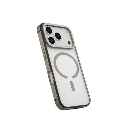 Infinyty Cirra Clear Case with Metallic Accents iPhone 17 Pro, Natural Titanium