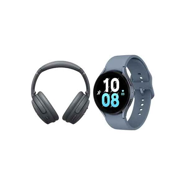 Samsung Galaxy Watch5 Bluetooth Smart Watch 44mm Sapphire + Bose QuietComfort 45 Headphones Grey