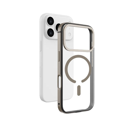 Infinyty Cirra Clear Case with Metallic Accents iPhone 17 Pro Max, Natural Titanium