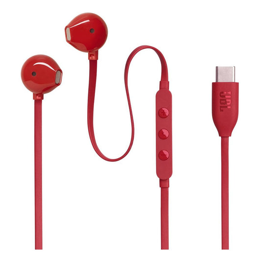 JBL TUNE 305C In Ear Headphones, Wired, USB-C, Hi Res Audio, Red