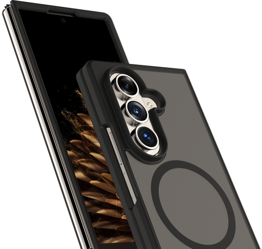 Infinyty Gleam Hybrid Matte Soft Touch MagSafe Case for Samsung Galaxy Z Fold7, Black