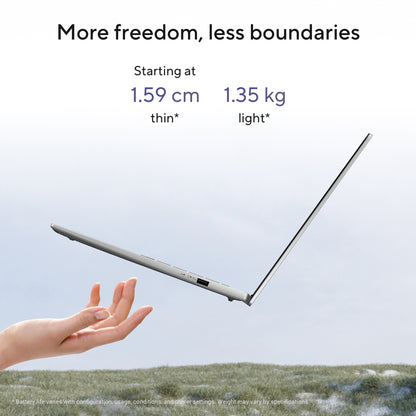 Asus Vivobook S14 Copilot+ PC Laptop 16GB RAM, 1TB SSD, Snapdragon X X1 26 100 Processor, 14-inch display, Matte Gray, S3407QA-KP014W