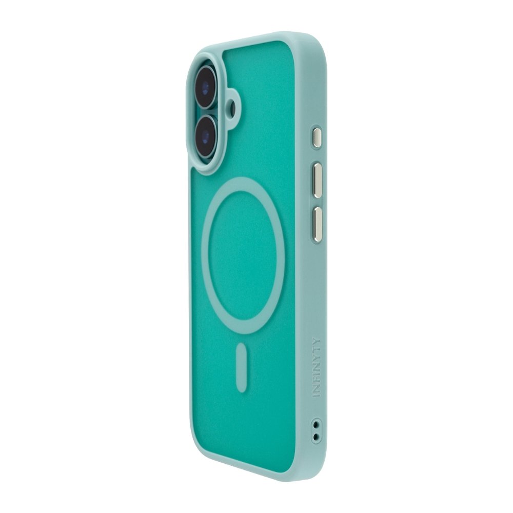 Infinyty Gleam Hybrid Matte Soft Touch MagSafe Case iPhone 16, Teal