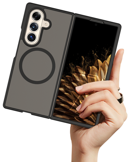 Infinyty Gleam Hybrid Matte Soft Touch MagSafe Case for Samsung Galaxy Z Fold7, Black